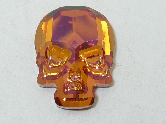 4 pcs. SKULL 10x7.5mm SUMMER BLUSH FLATBACK European Rhinestones